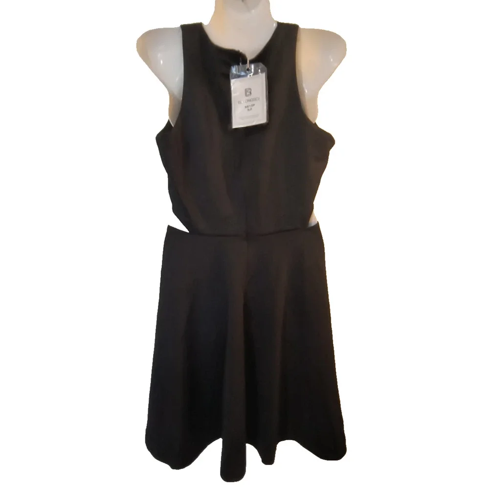 BELONGSCI Women’s Black Sleeveless Fit & Flare Dress Size M W004